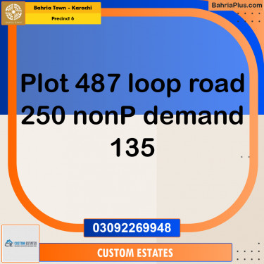 250 Sq. Yards Residential Plot for Sale in Precinct 6 -  Bahria Town, Karachi - (BP-172390)