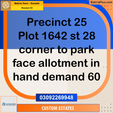 125 Sq. Yards Residential Plot for Sale in Precinct 25 -  Bahria Town, Karachi - (BP-172407)