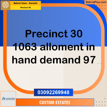 250 Sq. Yards Residential Plot for Sale in Precinct 30 -  Bahria Town, Karachi - (BP-172412)