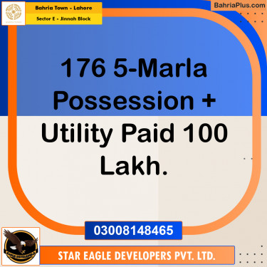 Residential Plot for Sale in Sector E - Jinnah Block -  Bahria Town, Lahore - (BP-172430)