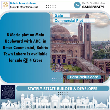 Commercial Plot for Sale in Sector B - Umer Commercial -  Bahria Town, Lahore - (BP-172537)