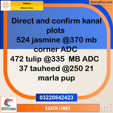 Residential Plot for Sale in Sector C - Jasmine Block -  Bahria Town, Lahore - (BP-172568)