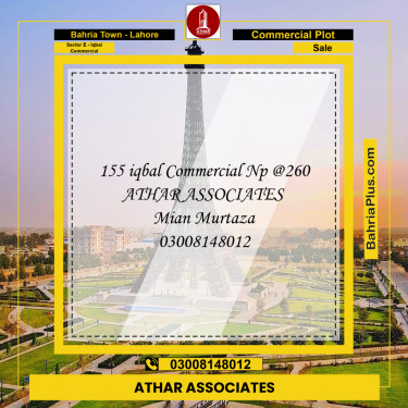 Commercial Plot for Sale in Sector E - Iqbal Commercial -  Bahria Town, Lahore - (BP-172608)