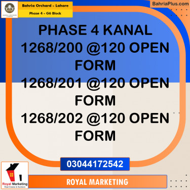 Residential Plot for Sale in Phase 4 - G6 Block -  Bahria Orchard, Lahore - (BP-172650)