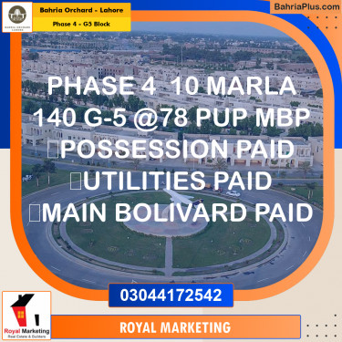 Residential Plot for Sale in Phase 4 - G5 Block -  Bahria Orchard, Lahore - (BP-172652)