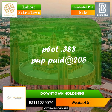 Residential Plot for Sale in Sector C - Jasmine Block -  Bahria Town, Lahore - (BP-172653)