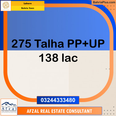 Residential Plot for Sale in Sector F - Talha Block -  Bahria Town, Lahore - (BP-172726)