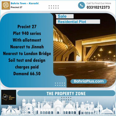 Residential Plot for Sale in Precinct 27 -  Bahria Town, Karachi - (BP-172843)