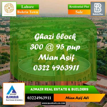 Residential Plot for Sale in Sector F - Ghazi Block -  Bahria Town, Lahore - (BP-172885)