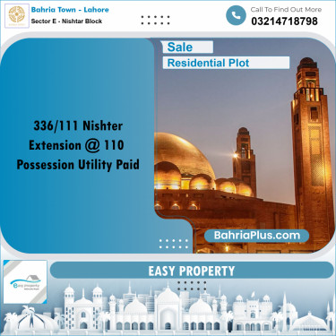 Residential Plot for Sale in Sector E - Nishtar Block -  Bahria Town, Lahore - (BP-172937)