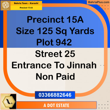125 Sq. Yards Residential Plot for Sale in Precinct 15-A -  Bahria Town, Karachi - (BP-172995)