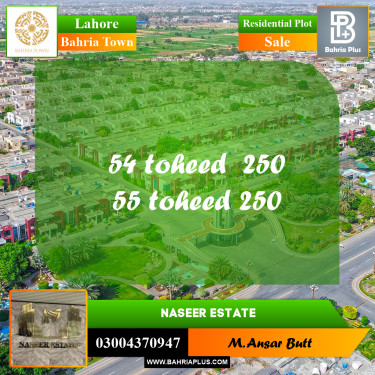 Residential Plot for Sale in Sector F - Tauheed Block -  Bahria Town, Lahore - (BP-173028)