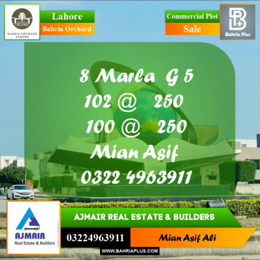Commercial Plot for Sale in Phase 4 - G5 Block -  Bahria Orchard, Lahore - (BP-173105)
