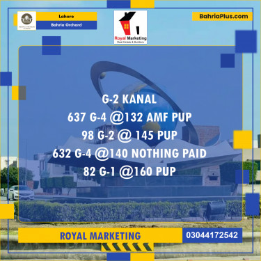Residential Plot for Sale in Phase 4 - G2 Block -  Bahria Orchard, Lahore - (BP-173140)