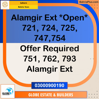Residential Plot for Sale in Sector F - Alamgir Block -  Bahria Town, Lahore - (BP-173170)