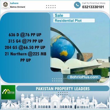 Residential Plot for Sale in Phase 2 - D Block -  Bahria Orchard, Lahore - (BP-173184)