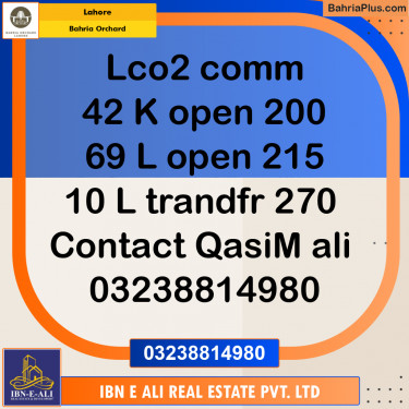 Commercial Plot for Sale in Phase 2 - K Block Commercial -  Bahria Orchard, Lahore - (BP-173195)