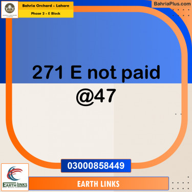 Residential Plot for Sale in Phase 2 - E Block -  Bahria Orchard, Lahore - (BP-173217)