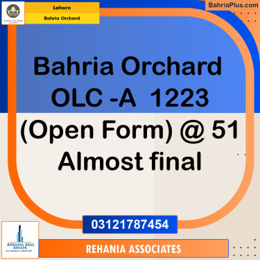 Residential Plot for Sale in OLC-A Block -  Bahria Orchard, Lahore - (BP-173266)