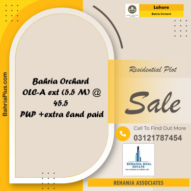 Residential Plot for Sale in OLC-A Ext. Block -  Bahria Orchard, Lahore - (BP-173271)