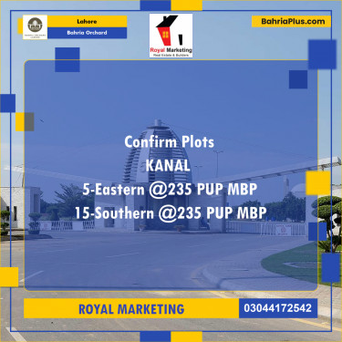 Residential Plot for Sale in Phase 1 - Eastern District -  Bahria Orchard, Lahore - (BP-173305)