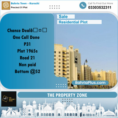 Residential Plot for Sale in Precinct 31 Plot -  Bahria Town, Karachi - (BP-173330)