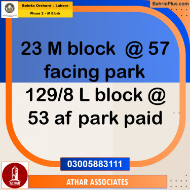 Residential Plot for Sale in Phase 2 - M Block -  Bahria Orchard, Lahore - (BP-173366)