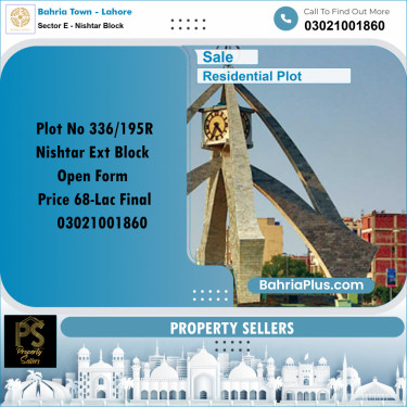 Residential Plot for Sale in Sector E - Nishtar Block -  Bahria Town, Lahore - (BP-173386)