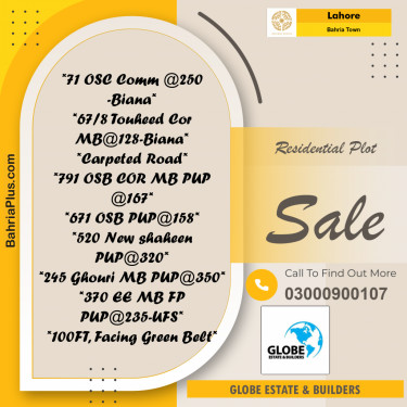 Residential Plot for Sale in Overseas C Commercial -  Bahria Town, Lahore - (BP-173437)