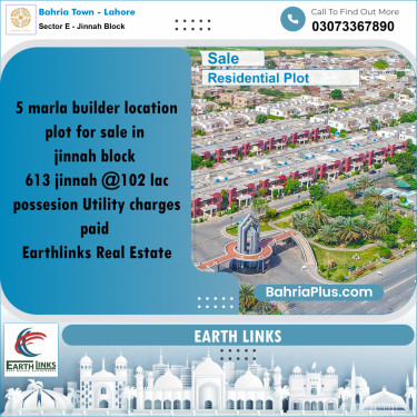 Residential Plot for Sale in Sector E - Jinnah Block -  Bahria Town, Lahore - (BP-173540)