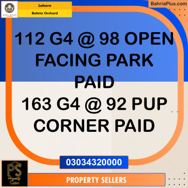 Residential Plot for Sale in Phase 4 - G4 Block -  Bahria Orchard, Lahore - (BP-173564)
