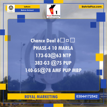 Residential Plot for Sale in Phase 4 - G3 Block -  Bahria Orchard, Lahore - (BP-173626)