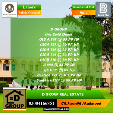 Residential Plot for Sale in OLC-A Block -  Bahria Orchard, Lahore - (BP-173640)
