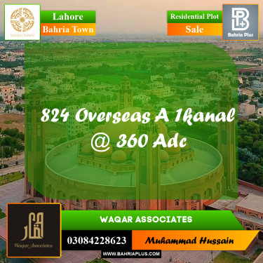Residential Plot for Sale in Overseas A -  Bahria Town, Lahore - (BP-173660)