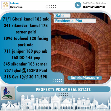 Residential Plot for Sale in Sector F - Ghazi Block -  Bahria Town, Lahore - (BP-173783)