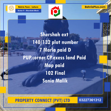 Residential Plot for Sale in Sector F - Shershah Block -  Bahria Town, Lahore - (BP-173809)