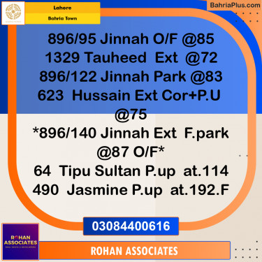 Residential Plot for Sale in Sector C - Jasmine Block -  Bahria Town, Lahore - (BP-173818)
