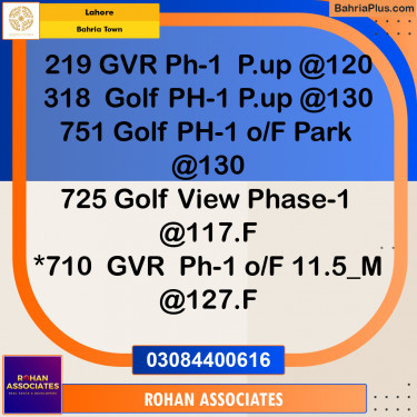 Residential Plot for Sale in Golf Phase 1 -  Bahria Town, Lahore - (BP-173824)