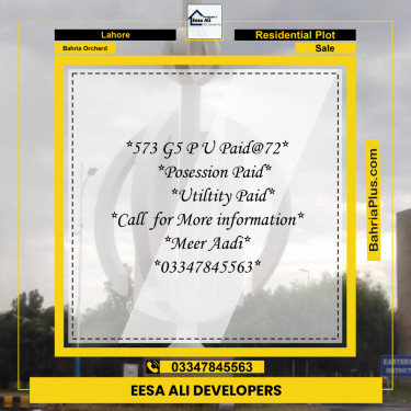 Residential Plot for Sale in Phase 4 - G5 Block -  Bahria Orchard, Lahore - (BP-173825)