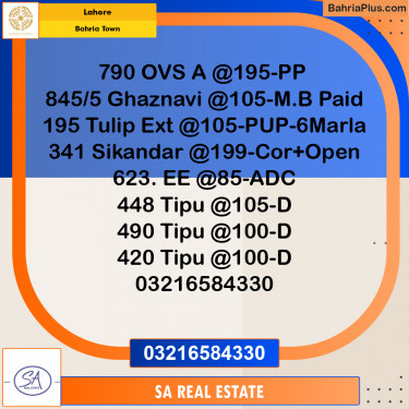Residential Plot for Sale in Overseas A -  Bahria Town, Lahore - (BP-173838)
