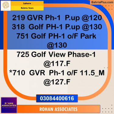 Residential Plot for Sale in Golf Phase 1 -  Bahria Town, Lahore - (BP-173950)