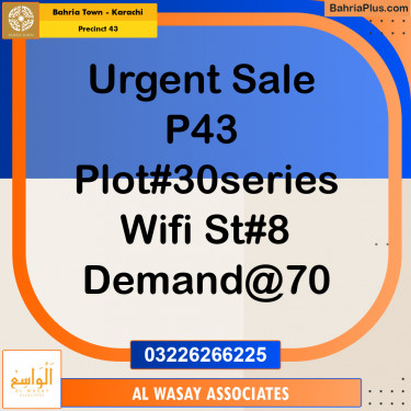 500 Sq. Yards Residential Plot for Sale in Precinct 43 -  Bahria Town, Karachi - (BP-173985)