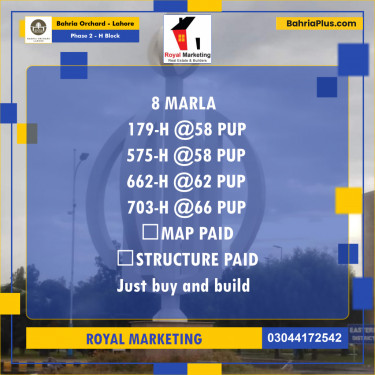 Residential Plot for Sale in Phase 2 - H Block -  Bahria Orchard, Lahore - (BP-174004)