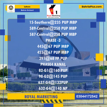 Residential Plot for Sale in Phase 1 - Southern District -  Bahria Orchard, Lahore - (BP-174011)