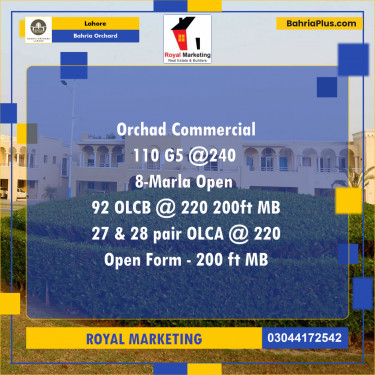 Commercial Plot for Sale in Phase 4 - G5 Block -  Bahria Orchard, Lahore - (BP-174014)