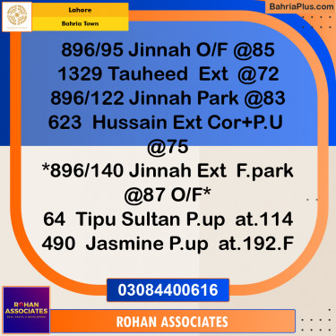 Residential Plot for Sale in Sector C - Jasmine Block -  Bahria Town, Lahore - (BP-174080)