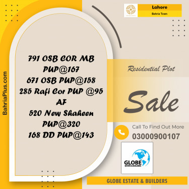 Residential Plot for Sale in Overseas B -  Bahria Town, Lahore - (BP-174089)