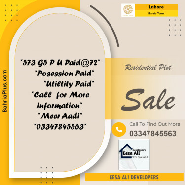 Residential Plot for Sale in Phase 4 - G5 Block -  Bahria Orchard, Lahore - (BP-174131)