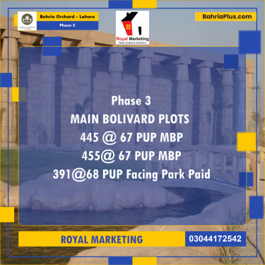 Residential Plot for Sale in Phase 3 -  Bahria Orchard, Lahore - (BP-174147)