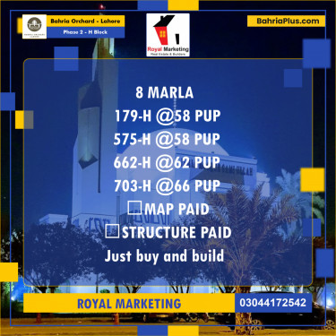 Residential Plot for Sale in Phase 2 - H Block -  Bahria Orchard, Lahore - (BP-174150)